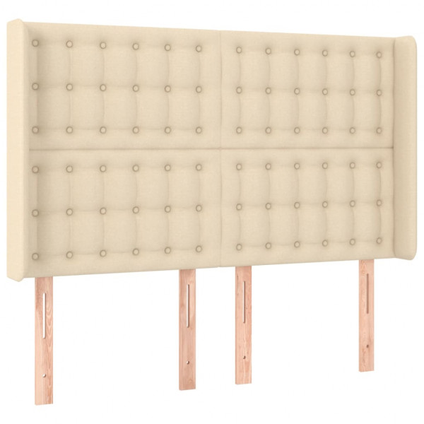Cabecero con LED de tela color crema 147x16x118/128 cm M 3
