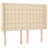 Cabeceira cama c/ luzes LED tecido 147x16x118/128 cm cor creme 3