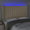 Cabecero con LED de tela color crema 147x16x118/128 cm 4