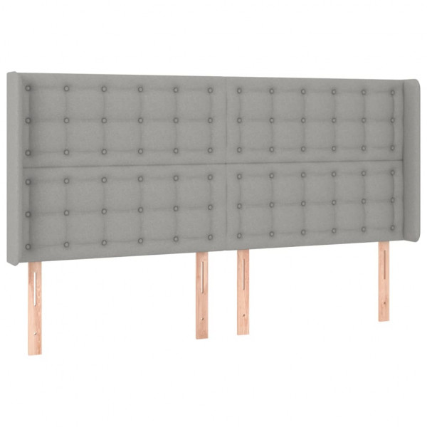 Cabecero con LED de tela gris claro 163x16x118/128 cm M 3