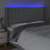 Cabecero con LED de tela gris claro 163x16x118/128 cm 4