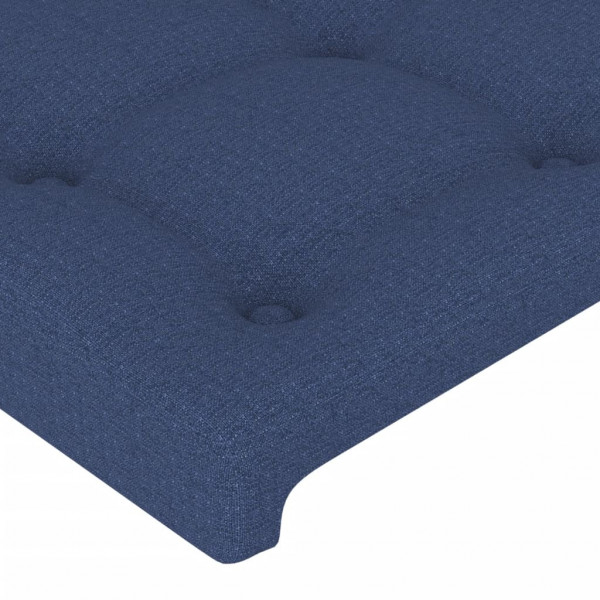 Cabecero con LED de tela azul 163x16x118/128 cm M 5
