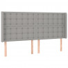 Cabecero con LED de tela gris claro 183x16x118/128 cm 3
