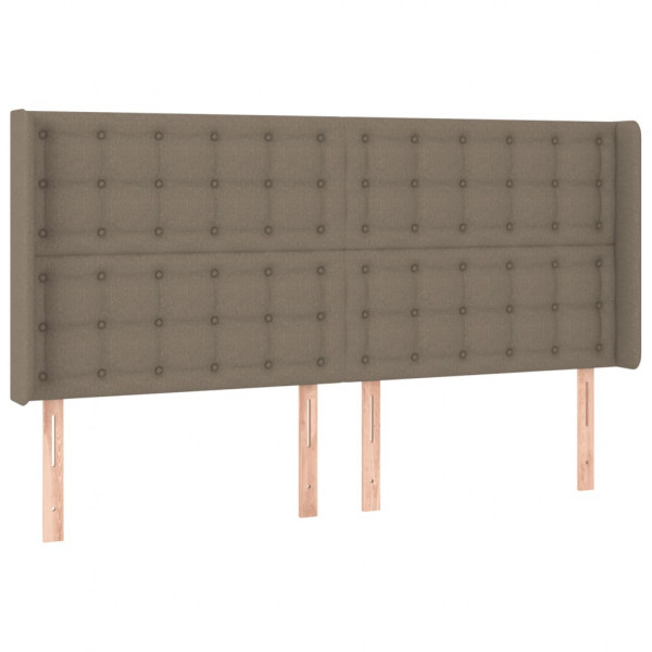 Cabecero con LED de tela gris taupe 203x16x118/128 cm M 3