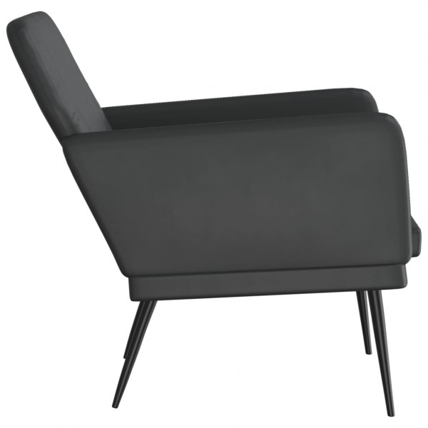 Sillón de cuero sintético negro 61x78x80 cm M 4