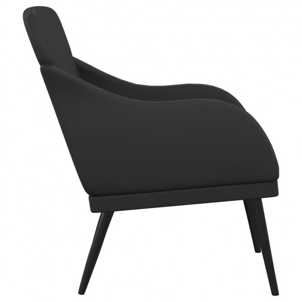 Sillón de cuero sintético negro 63x76x80 cm M 4