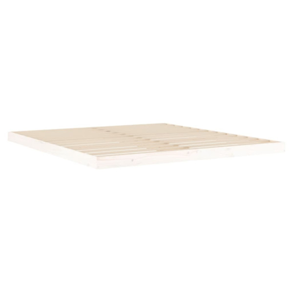 Estructura de cama de madera maciza blanca 180x200 cm M 4