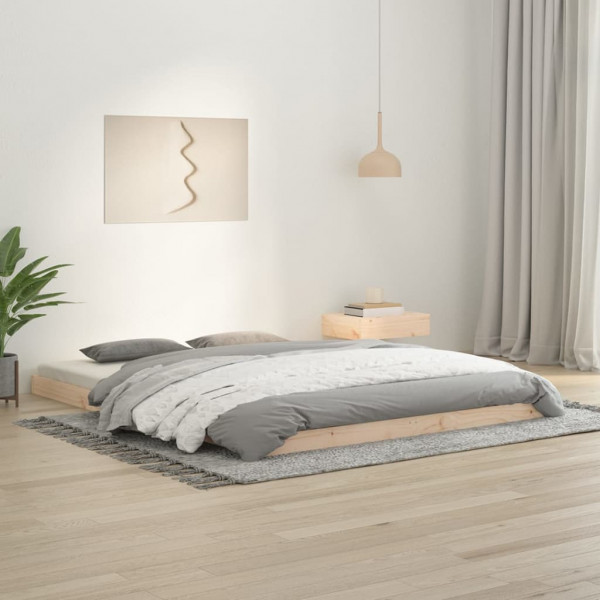 Estructura de cama madera maciza de pino 150x200 cm D