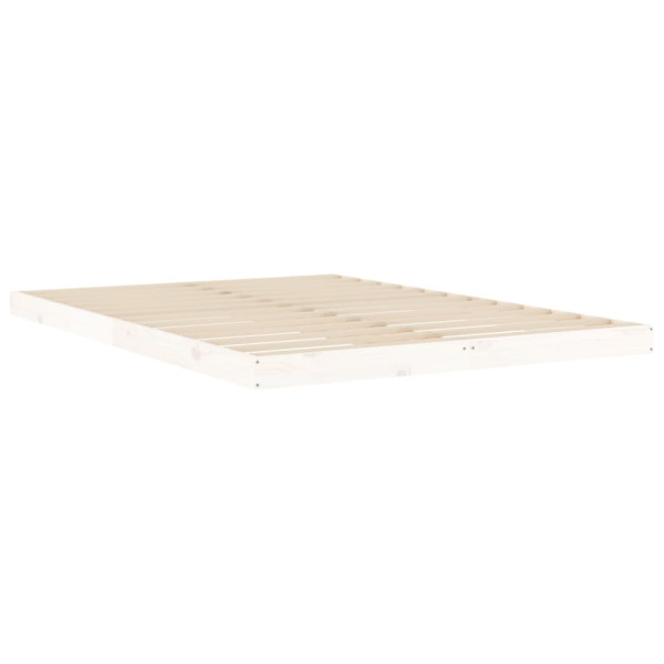 Estructura de cama madera maciza de pino blanco 140x200 cm M 4