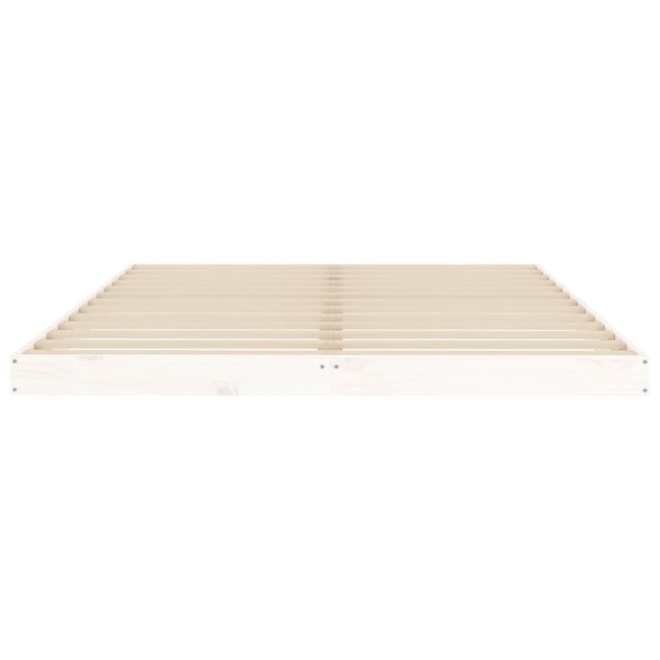 Estrutura de cama 140x200 cm madeira de pinho maciça branco M 5