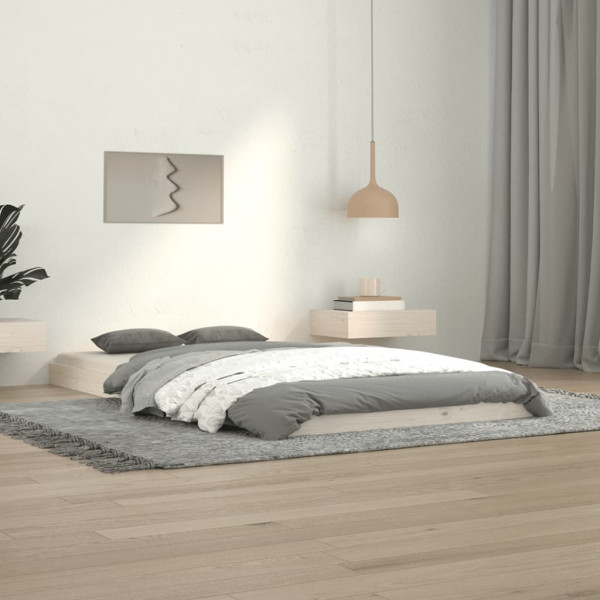 Estructura de cama madera maciza de pino blanco 100x200 cm D