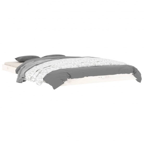 Estrutura cama de casal pequena 120x190 cm pinho maciço branco M 3