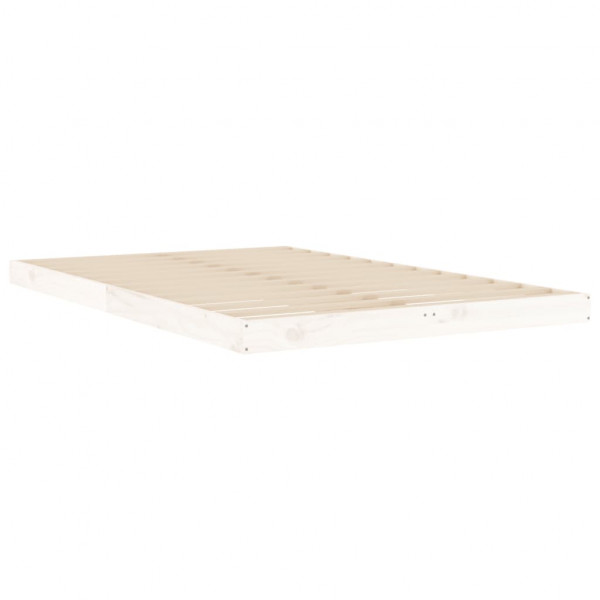 Estructura de cama madera maciza de pino blanco 120x190 cm M 4