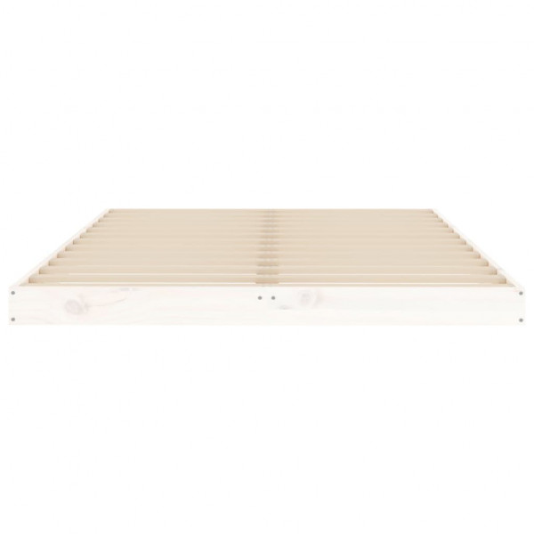 Estrutura cama de casal pequena 120x190 cm pinho maciço branco M 5