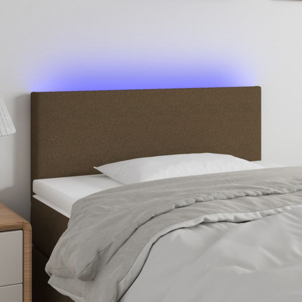 Cabecero con LED de tela marrón oscuro 100x5x78/88 cm D