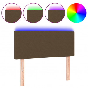 Cabecero con LED de tela marrón oscuro 100x5x78/88 cm H
