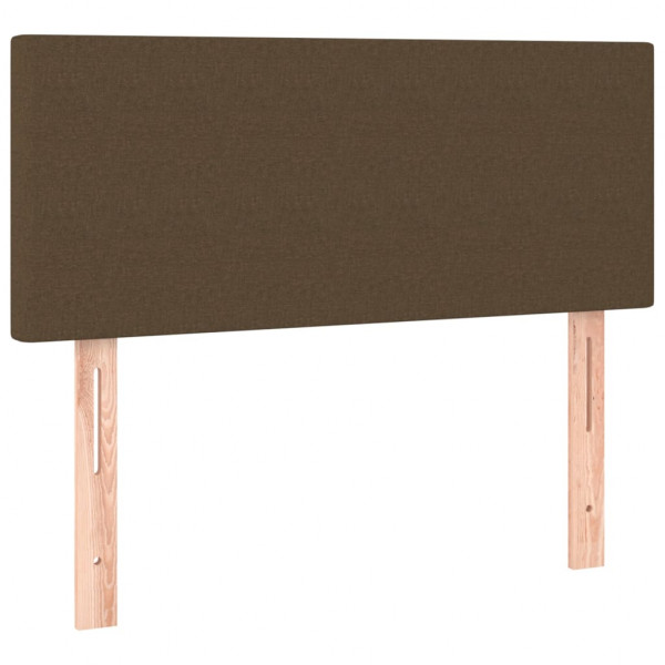 Cabeceira de cama c/ luzes LED tecido 100x5x78/88 cm castanho M 4