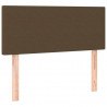 Cabeceira de cama c/ luzes LED tecido 100x5x78/88 cm castanho 4