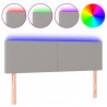 Cabeceira de cama c/ luzes LED tecido 144x5x78/88cm cinza-claro 2