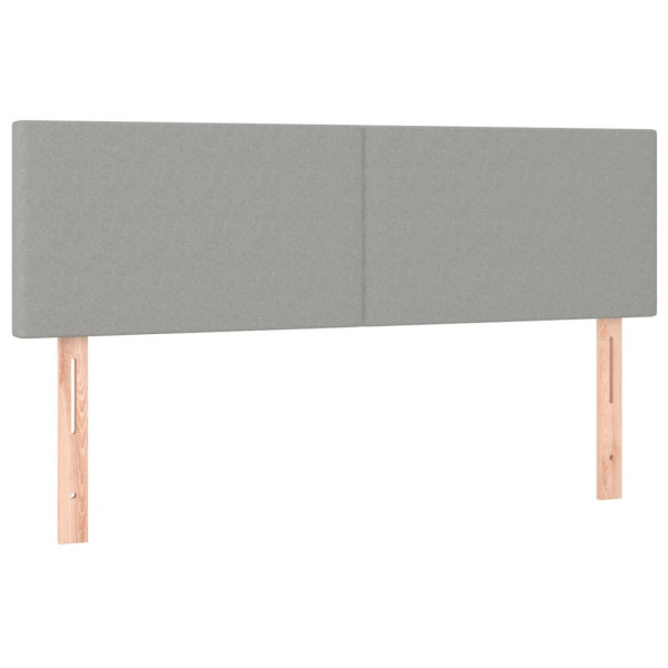 Cabeceira de cama c/ luzes LED tecido 144x5x78/88cm cinza-claro M 4