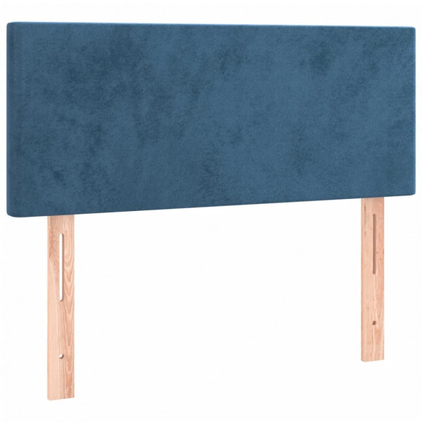 Cabeceira de cama c/ luzes LED veludo 80x5x78/88 cm azul-escuro M 4