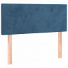 Cabeceira de cama c/ luzes LED veludo 80x5x78/88 cm azul-escuro 4