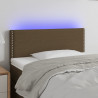 Cabeceira de cama c/ luzes LED tecido 100x5x78/88 cm castanho 1