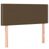 Cabeceira de cama c/ luzes LED tecido 100x5x78/88 cm castanho 4