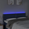 Cabeceira de cama c/ luzes LED tecido 144x5x78/88 cm azul 3