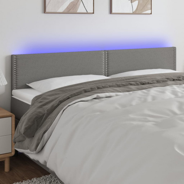 Cabecero con LED de tela gris oscuro 200x5x78/88 cm D
