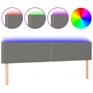 Cabecero con LED de tela gris oscuro 200x5x78/88 cm H