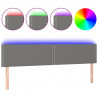 Cabecero con LED de tela gris oscuro 200x5x78/88 cm 2