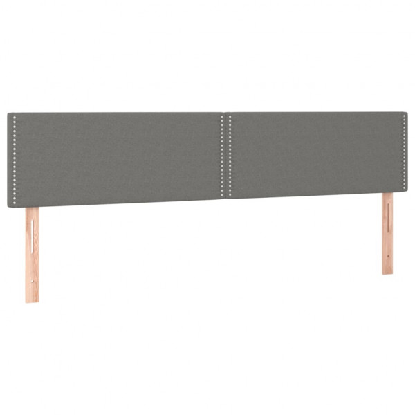 Cabeceira de cama c/luzes LED tecido 200x5x78/88cm cinza-escuro M 4
