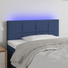Cabeceira de cama c/ luzes LED tecido 80x5x78/88 cm azul 1