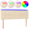 Cabeceira de cama c/ luzes LED tecido 144x5x78/88 cm cor creme 2