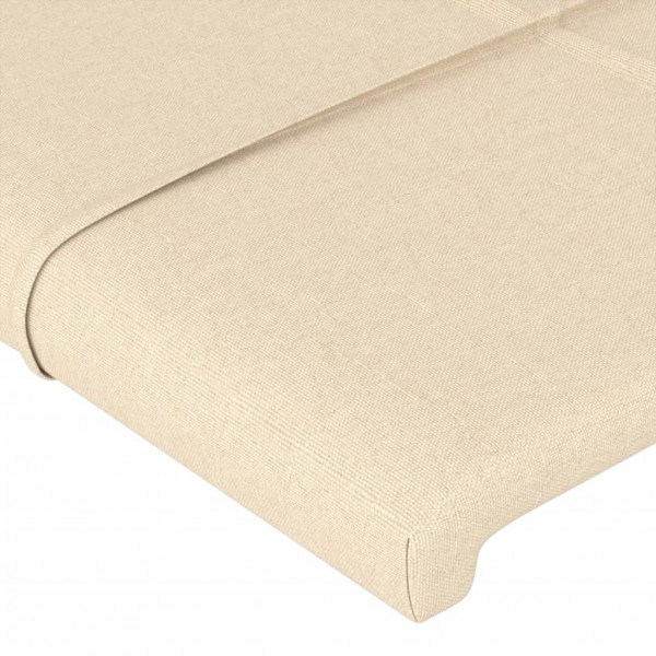Cabeceira de cama c/ luzes LED tecido 144x5x78/88 cm cor creme M 5