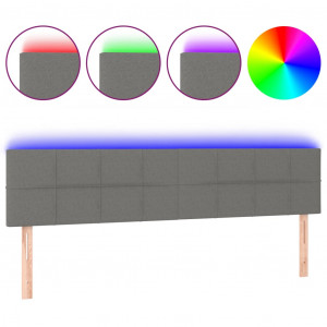 Cabecero con LED de tela gris oscuro 200x5x78/88 cm H