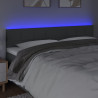 Cabecero con LED de tela gris oscuro 200x5x78/88 cm 3