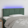 Cabeceira de cama c/ luzes LED veludo 90x5x78/88cm verde-escuro 1