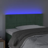 Cabeceira de cama c/ luzes LED veludo 90x5x78/88cm verde-escuro 3