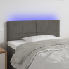 Cabeceira de cama c/luzes LED veludo 100x5x78/88cm cinza-escuro 1