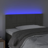 Cabecero con LED de terciopelo gris oscuro 100x5x78/88 cm 3