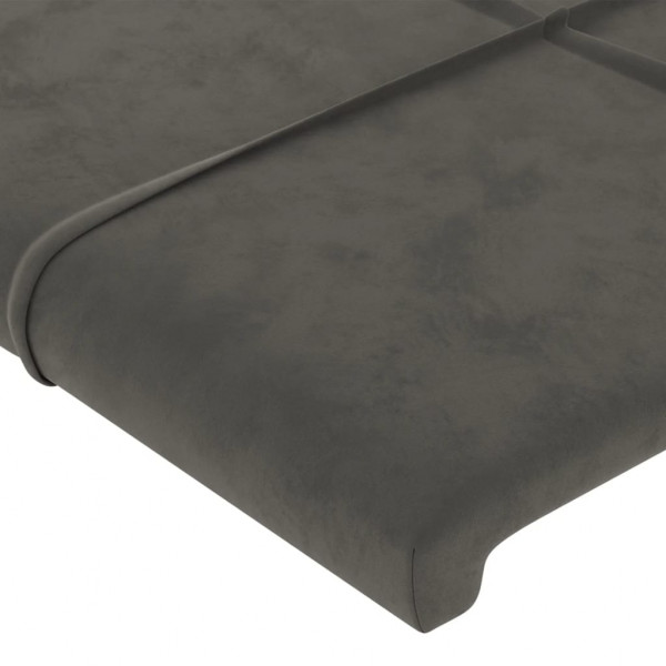 Cabecero con LED de terciopelo gris oscuro 100x5x78/88 cm M 5