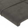 Cabeceira de cama c/luzes LED veludo 100x5x78/88cm cinza-escuro 5