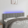 Cabecero con LED de terciopelo gris claro 144x5x78/88 cm 1