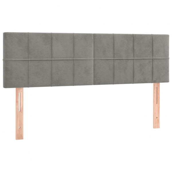 Cabecero con LED de terciopelo gris claro 144x5x78/88 cm M 4