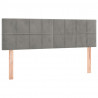 Cabecero con LED de terciopelo gris claro 144x5x78/88 cm 4