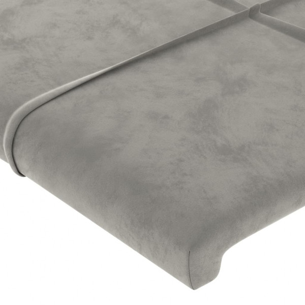 Cabecero con LED de terciopelo gris claro 144x5x78/88 cm M 5