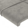 Cabeceira de cama c/luzes LED veludo 144x5x78/88 cm cinza-claro 5