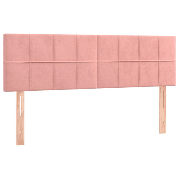 Cabecero con LED de terciopelo rosa 144x5x78/88 cm M 4